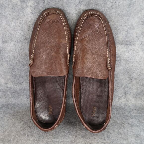 Bass Shoes Mens 11 Slip On Driving Loafers Brown Leather Classic Cristo Comfort main image 8